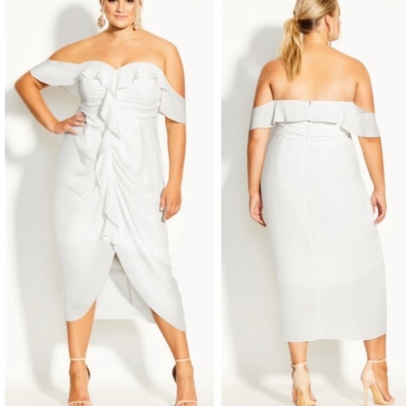 City Chic Dresses & Skirts - Va Va Voom Cold Shoulder Dress
City Chic ivory